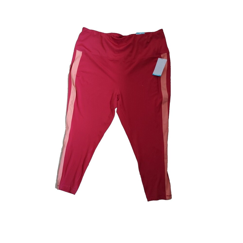 Zelos Women's High Waist High Impact "Tasty Red" Leggings Plus Size 4X NEW